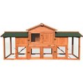 Almo Fulfillment Services Llc Hanover Outdoor Wooden Elevated Rabbit Hutch with Ramp, Run, Waterproof Roof and Removable Tray HANRH0105-CDR